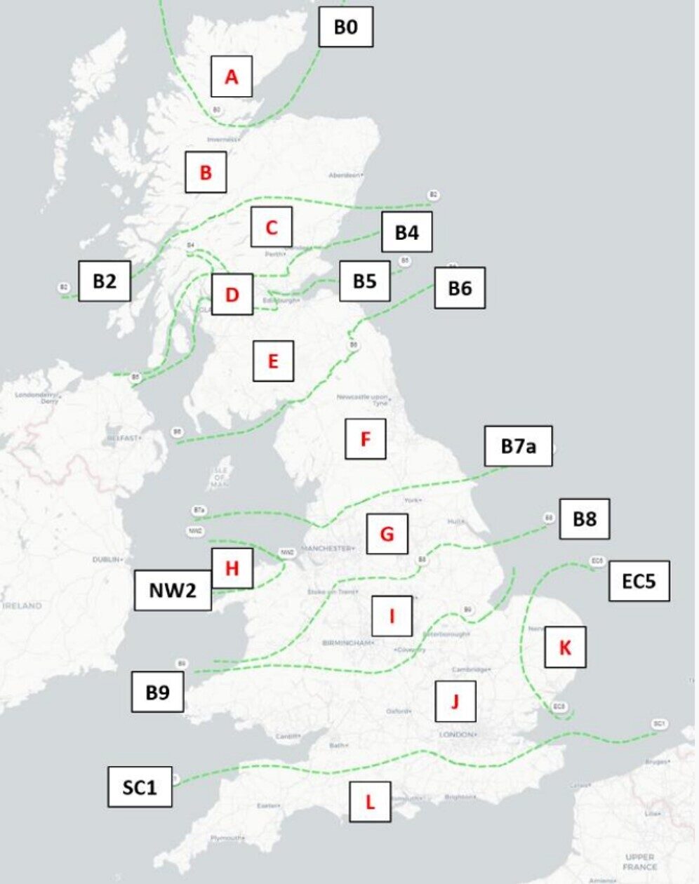 Department for Energy Security and Net Zero zonal pricing model map of the UK